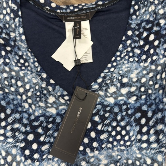 BCBGMaxAzria Navy and White Long Sleeve Dress Size XXS NWT - Picture 3 of 5